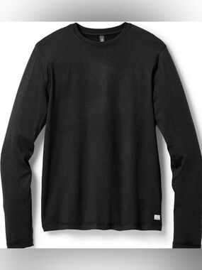 Vuori Ponto Performance Tee V1071 Long Sleeve Black  Medium Soft
